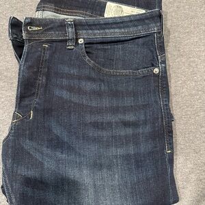 Diesel Blue Slim Jeans with Rivets and Contrast Stitching